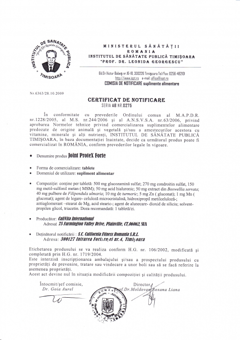 Joint Protex Forte CaliVita (90 tablete) Complex pentru protecţia articulaţiilor [3]