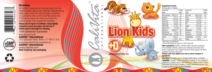 Lion Kids + Vitamin D (90 tablete masticabile) Multivitamine pentru copii [2]