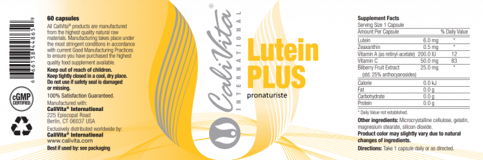 Lutein Plus CaliVita (60 Caps) Complex pentru protecţia ochilor [2]
