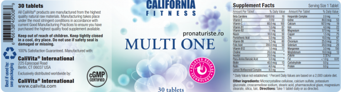 Multi One CaliVita (30 tablete) Complex de vitamine și minerale [4]
