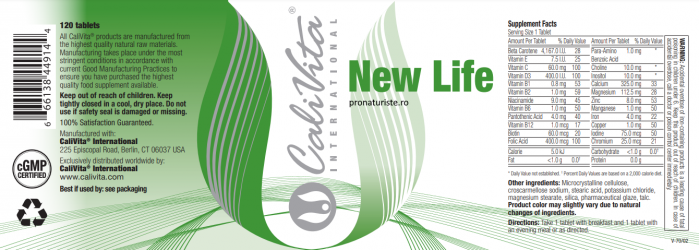 New Life CaliVita (120 tablete) Multivitamine pentru femeile însărcinate sau aflate la lactaţie [4]