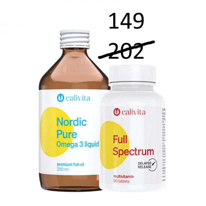 Pachet echilibru suport CaliVita, Omega 3 lichid si Full Spectrum