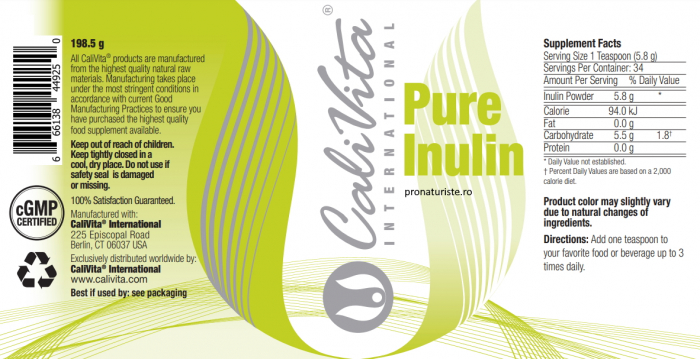 Pure Inulin (198.5 g)  sprijină sănătatea sistemelor digestiv și imunitar. [4]