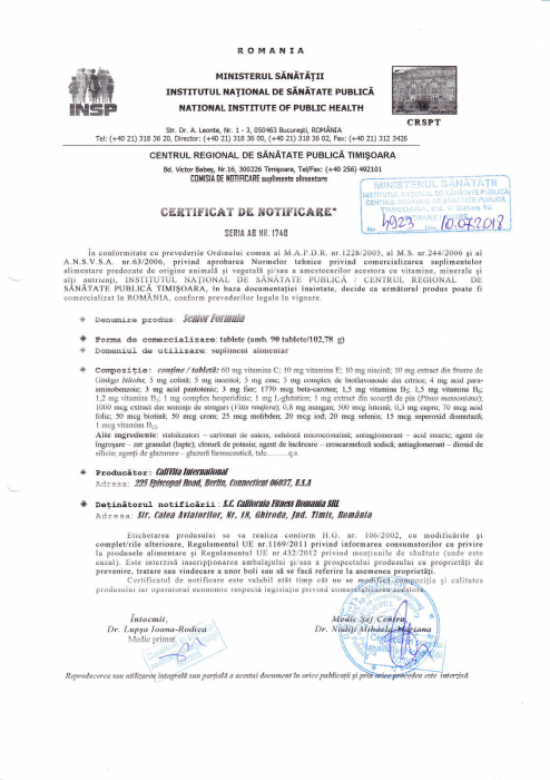 Senior Formula (90 tablete) Multivitamine pentru vârstnici [3]