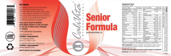 Senior Formula (90 tablete) Multivitamine pentru vârstnici [2]