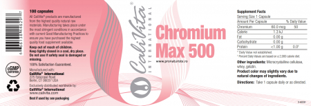 Chromium Max 500 CaliVita (100 capsule) Efect de control al apetitului. [3]