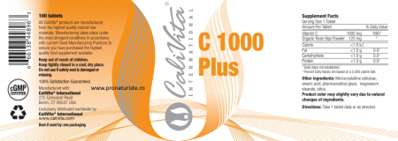 Vitamina C 1000 Plus CaliVita (100 tablete) Megadoză de vitamina C cu măceşe organiceÎnapoi [3]