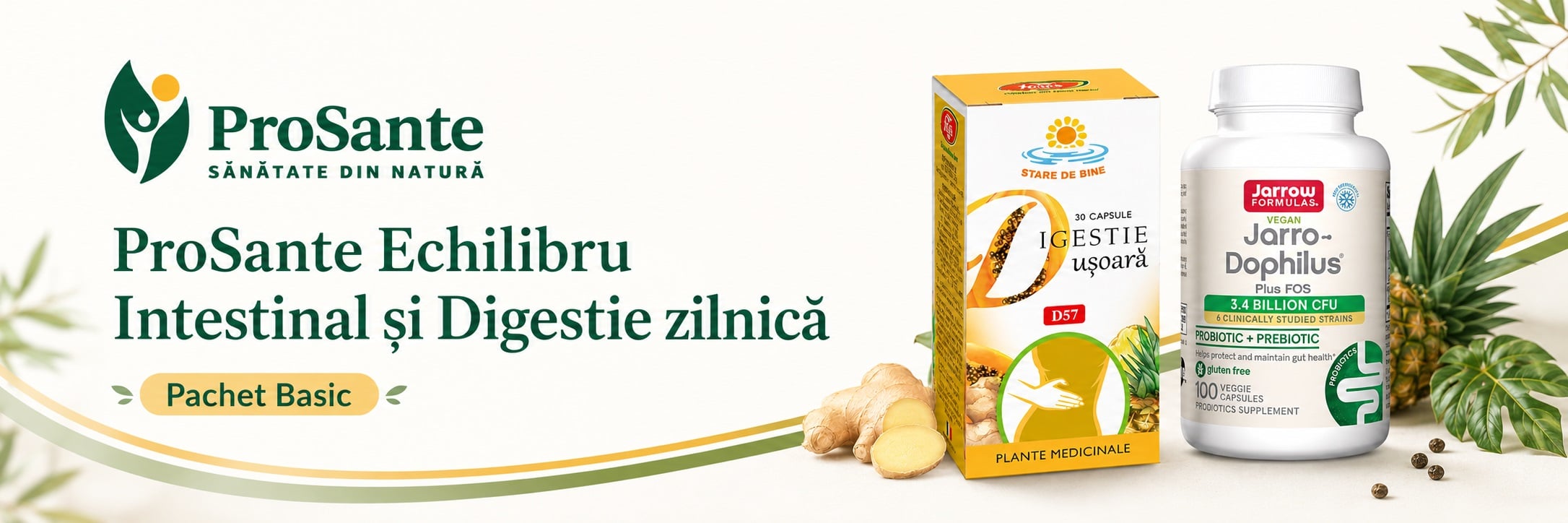 ProSante Echilibru Intestinal si Digestie zilnica - pachet Basic