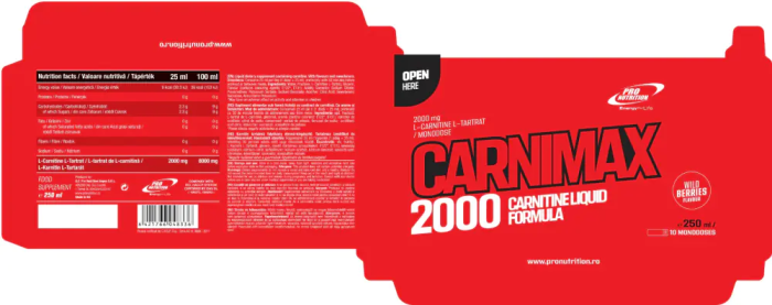 Carnimax 2000 cu gust de Fructe de padure 25ml x 20 monodoze Pro Nutrition [3]