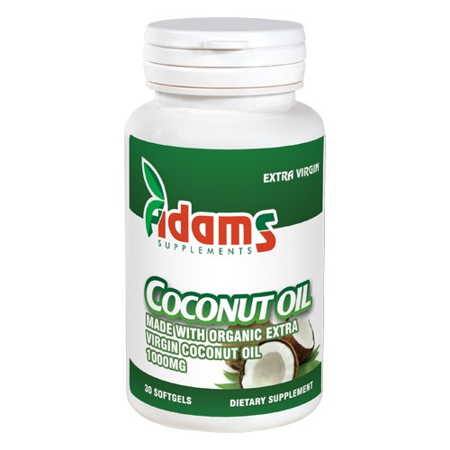 Coconut Oil 1000mg 30cps Adams Supplements [1]