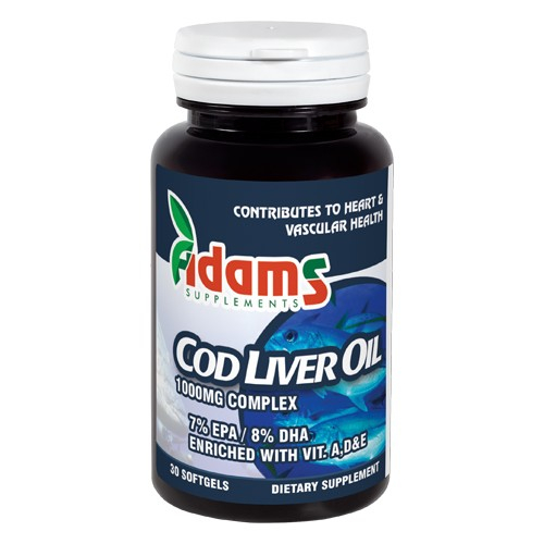 Cod Liver Oil (Ulei din ficat de cod) 1000mg 30cps Adams [1]