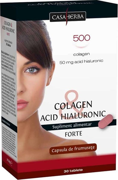 Colagen si Acid Hialuronic Forte 30 tablete Interherb [1]
