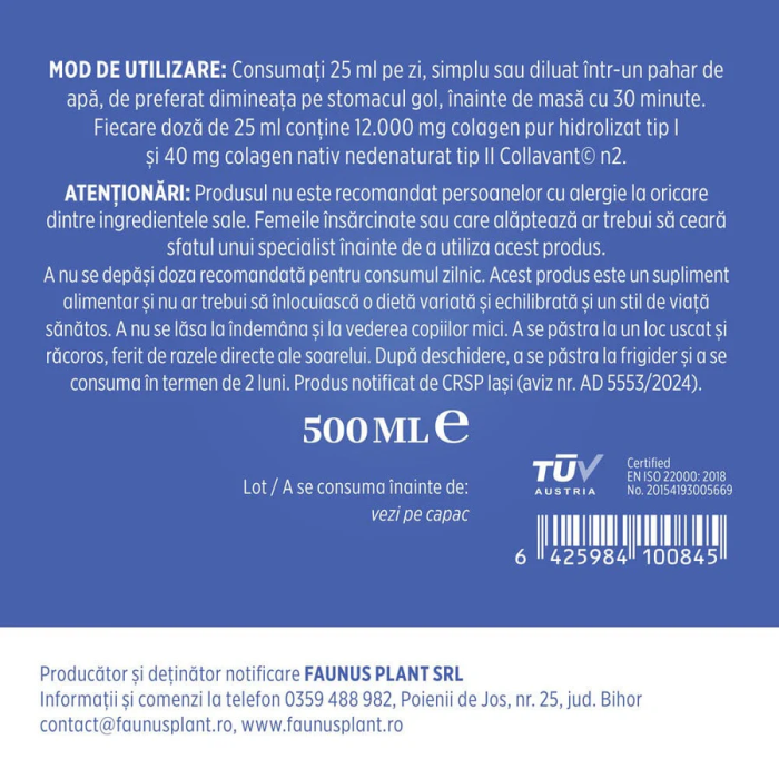 Colagenus Articulatii Forte 500ml Faunus Plant [10]