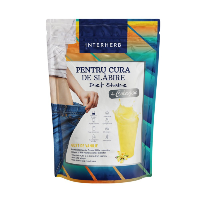 Diet shake Colagen pulbere cu aroma de Vanilie 528g Interherb [1]