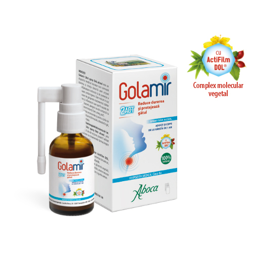 GOLAMIR 2ACT Spray pentru Gat adultii si copii fara alcool 30ml Aboca [1]