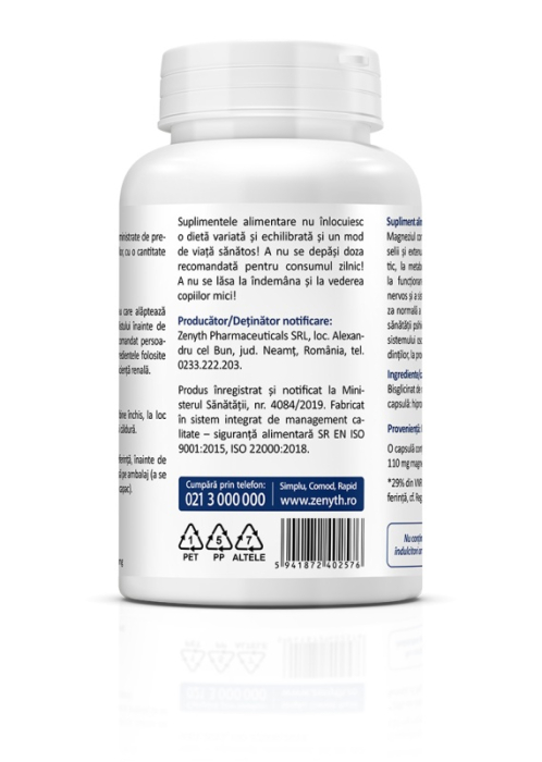 Magneziu Bisglicinat 1000 mg 90 capsule Zenyth [4]