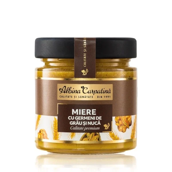 Miere cu germeni de grâu și nucă 270g Albina Carpatina [1]
