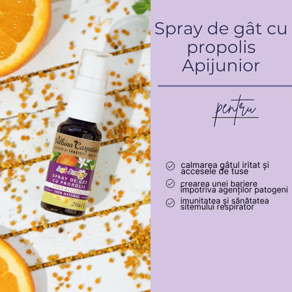 Spray de gât cu Propolis Apijunior 20ml Albina Carpatina [2]