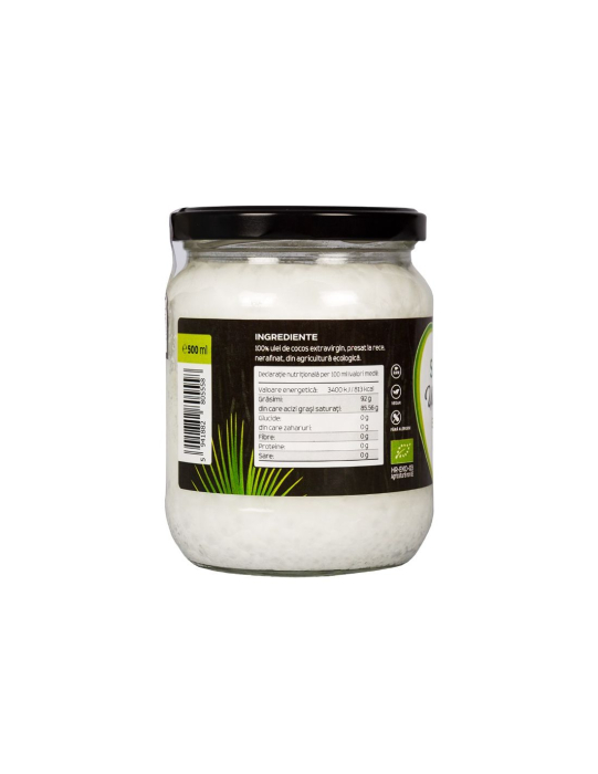 Ulei de Cocos ecologic extravirgin, presat la rece, 500 ml SanoVita [2]