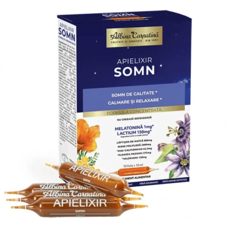 Laptisor de matca - Apielixir Somn 10 fiole x 10 ml Albina Carpatina