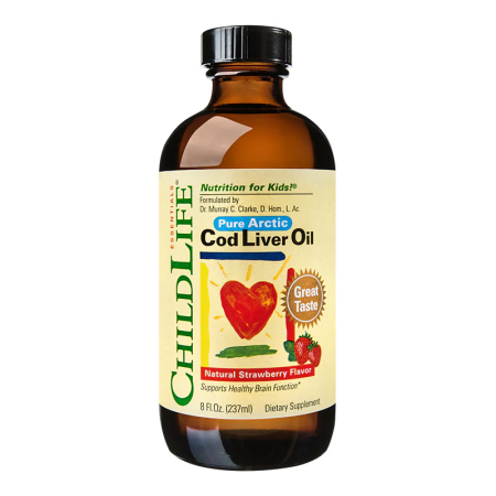 Memorie si concentrare copii - Cod Liver Oil 237ml (gust de Capsune) Secom