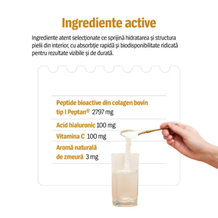 Colagen Peptide cu Acid hialuronic și Vitamina C 300g Alevia [2]