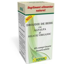 Vitamine si minerale - Drojdie de Bere cu Alfa Alfa si Siliciu Organic 60Cpr Hofigal