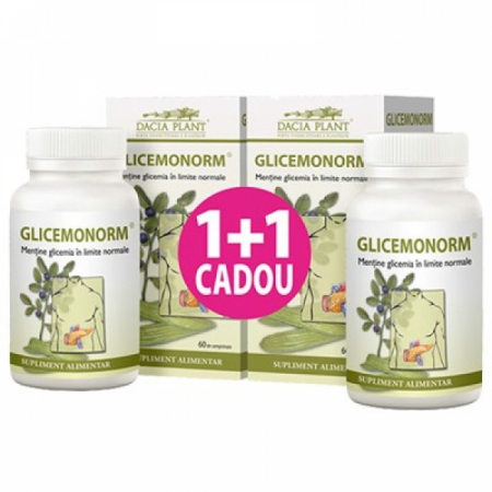 Diabet - Glicemonorm 60cpr 1+1gratis Dacia Plant 