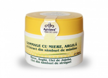 Creme de fata - Gommage cu Miere si Argila 50ml Apidava