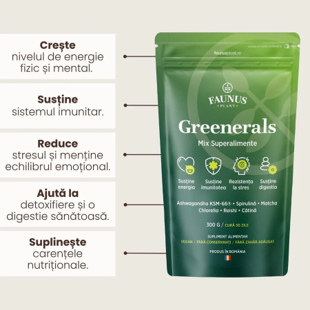 Greenerals pudra - Amestec de superalimente naturale 300g Faunus Plant [2]