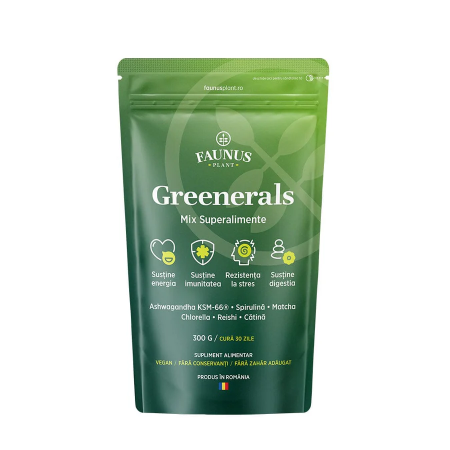 Pulberi din plante - Greenerals pudra - Amestec de superalimente naturale 300g Faunus Plant