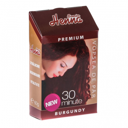 Sampon natural - Henna Premium Burgundy 60g Henna Sonia