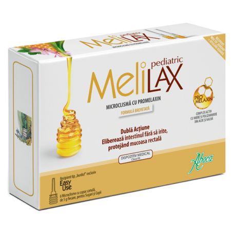 Constipatie copii - MeliLax pediatric microclisma 6 x 5g Aboca