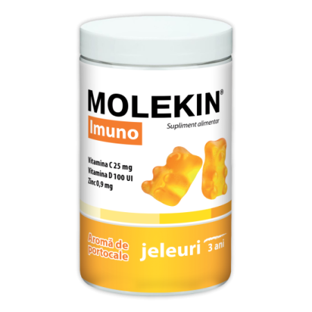 Mama si copilul - Molekin Imuno +3 ani cu aroma de Portocale 60 Jeleuri Zdrovit
