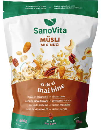 Alimente - Musli cu mix de Nuci 400g SanoVita