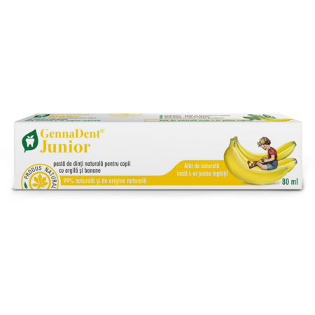 Cosmetice pentru copii - Pasta de Dinti naturala pentru Copii cu Argila si Banane 80ml GennaDent