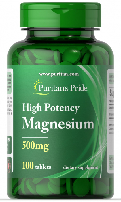 Puritan S Pride High Potency Magnesium 500 Mg 100 Tabs