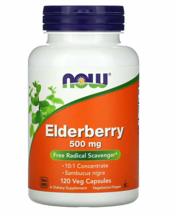 Now Elderberry 500 mg 120 veg caps