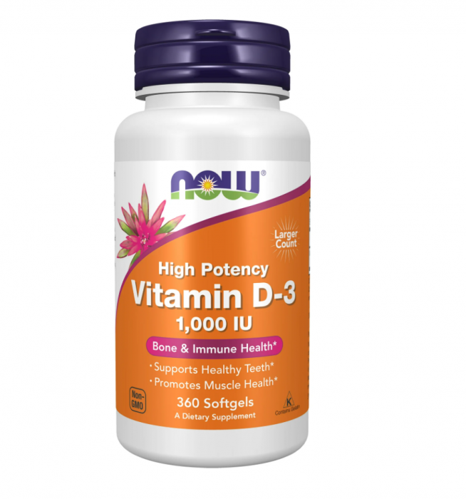 Now Vitamin D3 1000 IU 360 softgels