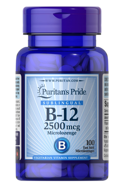 Puritan S Pride Vitamin B-12 2500 Mcg 100 Microlozenges
