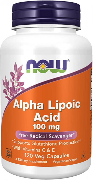 Now Alpha Lipoic Acid with Vitamins C E, 100mg 120 vcaps