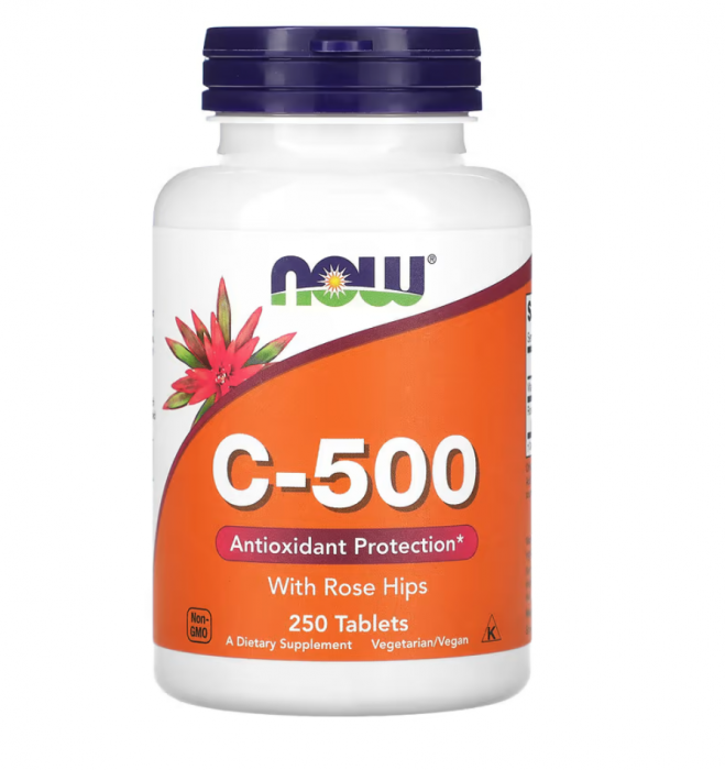 Now Vitamin C-500 with Rose Hips 250 tabs