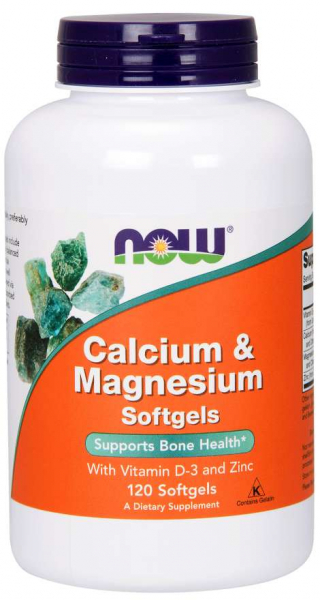 Now Calcium Magnesium + Vit D3 And Zinc 120 Softgels