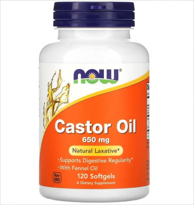 Now Foods Castor Oil 650 mg 120 softgels