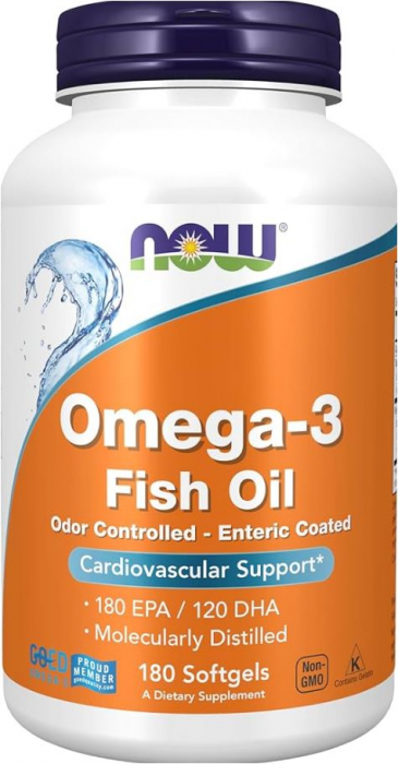 Now Omega-3 Fish Oil Enteric Coated 180 softgels