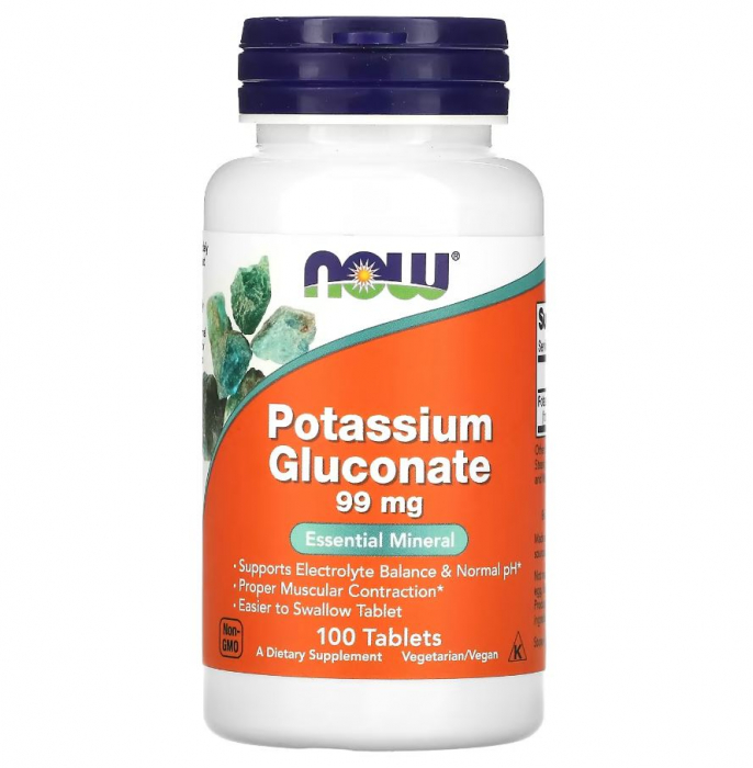 Now Potassium Gluconate 99 mg 100 tab