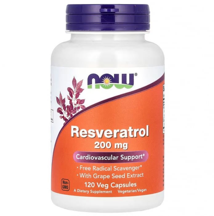 Now Resveratrol with Grape Seed Extract 200 mg 120 vcaps