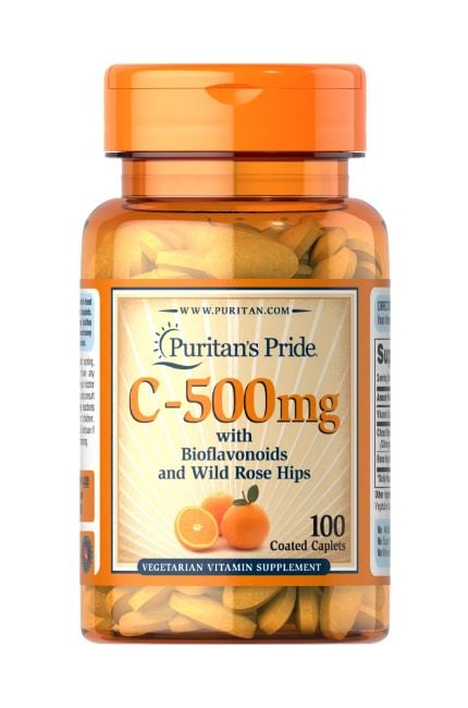 Puritan s Pride C-500 mg with Bioflavonoids and Wild Rose Hips 100 caplets