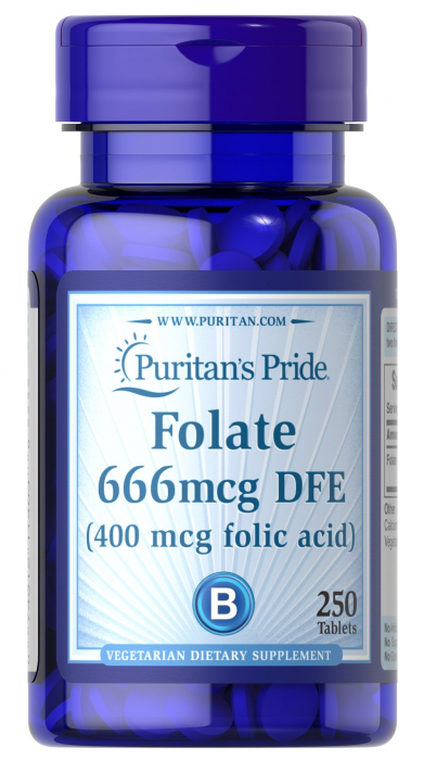 Puritan S Pride Folate 666 Mg Dfe 250 Tab