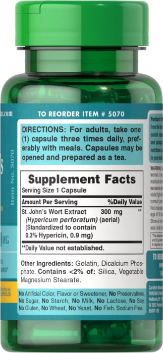 Puritan`s Pride St. John`s Wort 300 mg 100 caps [2]